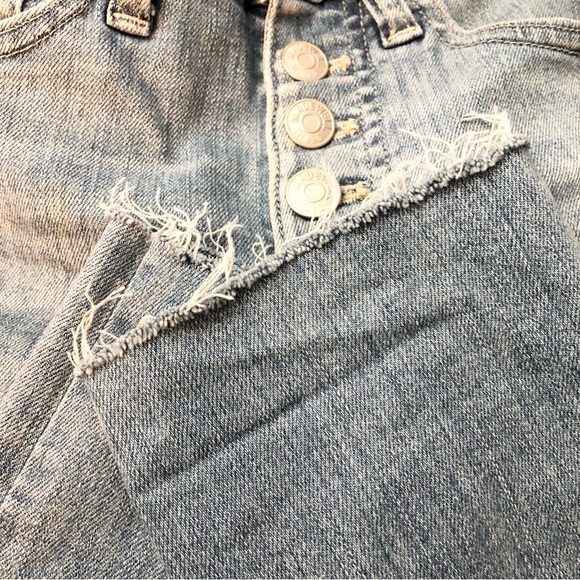 MADEWELL 9 inch High-Rise Skinny Crop Light Wash Button Fly Raw Hem Jeans 23 - Picture 12 of 12